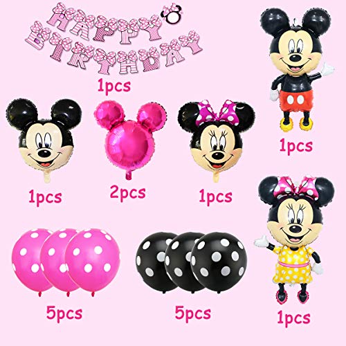 FANDE Mickey Party Globos, Decoraciones de cumpleaños de Mickey Mouse, Mickey y Minnie Party Decorations Fiesta de cumpleaños de Mickey Mouse con Globos Rojos