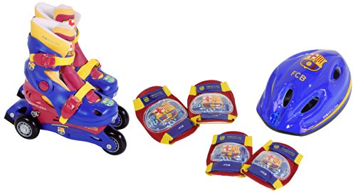 F.C. Barcelona - Set de Patines transformables en línea, Talla 31-34 (Saica Toys 8529)