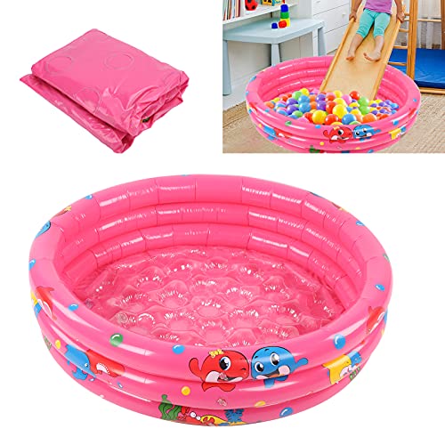 FECAMOS Pink Baby Pool, Piscina de Juegos de Agua Suave y Protectora para Interiores y Exteriores para niños(120cm)