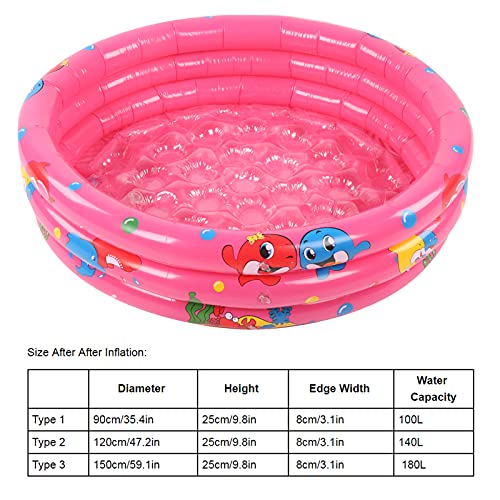 FECAMOS Pink Baby Pool, Piscina de Juegos de Agua Suave y Protectora para Interiores y Exteriores para niños(150cm)