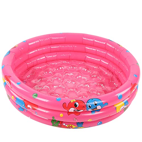 FECAMOS Pink Baby Pool, Piscina de Juegos de Agua Suave y Protectora para Interiores y Exteriores para niños(150cm)