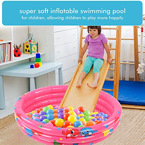 FECAMOS Pink Baby Pool, Piscina de Juegos de Agua Suave y Protectora para Interiores y Exteriores para niños(150cm)