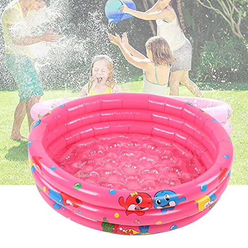 FECAMOS Pink Baby Pool, Piscina de Juegos de Agua Suave y Protectora para Interiores y Exteriores para niños(90cm)