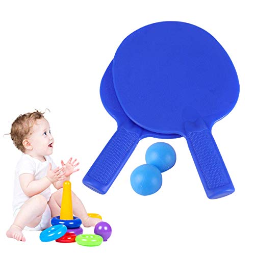 FEEE-ZC 1 par de Bates de Tenis de Mesa, Raqueta de plástico para niños, práctica, Entrenamiento, Patines de plástico para niños (Azul)