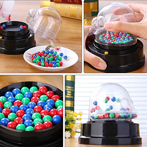 FHCSAO Máquina Eléctrica Shake Lucky Ball, Mini Máquinas de Lotería Portátiles, con 49 Bolas Tricolores, para Promociones Comerciales, Cibercafés, Restaurantes, Fiestas de Navidad