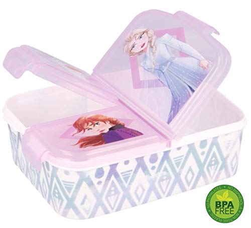 Fiambrera infantil con diseño de 2 Anna y Elsa, caja de sándwich, lata de Bento, PJ Masks, Spiderman, Los Vengadores, Mickey, Paw Patrol, sin BPA, guardería, cumpleaños (reina de hielo 2) (2021)