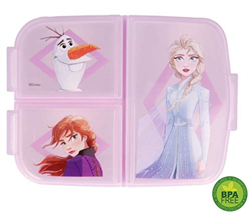 Fiambrera infantil con diseño de 2 Anna y Elsa, caja de sándwich, lata de Bento, PJ Masks, Spiderman, Los Vengadores, Mickey, Paw Patrol, sin BPA, guardería, cumpleaños (reina de hielo 2) (2021)