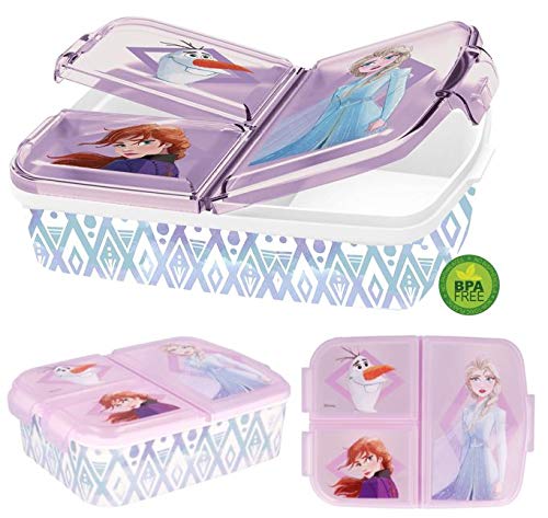 Fiambrera infantil con diseño de 2 Anna y Elsa, caja de sándwich, lata de Bento, PJ Masks, Spiderman, Los Vengadores, Mickey, Paw Patrol, sin BPA, guardería, cumpleaños (reina de hielo 2) (2021)