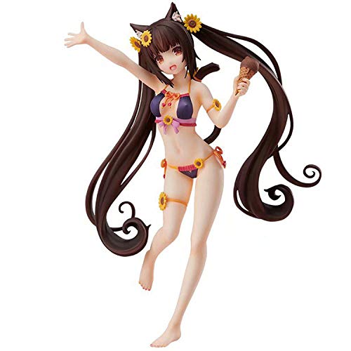 Figuras De Anime Modelo De Personaje Imagen Estática Estatua Coleccionables Anime Model Collectibles Toy Modelo De Personaje Juguete Adultos Y Fanáticos Del Anime,1/10 Bañador Chica Gato Chocolate E