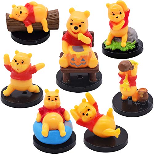 Figuras de Winnie the Pooh - Miotlsy Decoración de Juguetes para Tartas, Mini Juego de Figuras Niños Toys Decoración de Pastel de Cumpleaños Caricatura Figura Regalo Suministros 7 Piezas