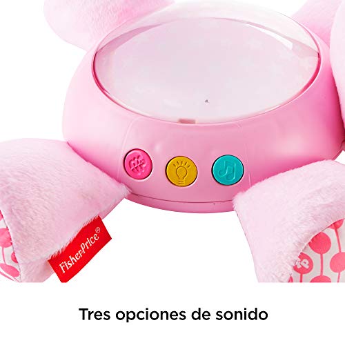 Fisher-Price - Hipopótamo dulces sueños rosa, juguete de cuna bebé (Mattel FGG89)