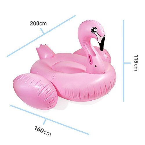 Flamingo Air Matelas Gonflable Cygne Matelas AIR Lit bain île de natation île 200 x 160 cm rose bonbon