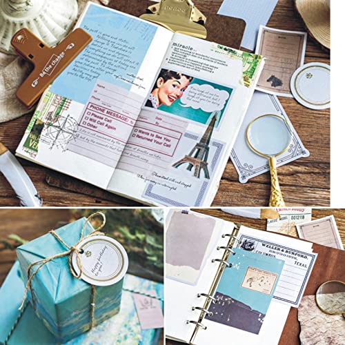 FLOFIA 90pcs Pegatinas Vintage Retro Stickers Pegatinas Scrapbooking Pegatinas Álbumes de Recortes Manualidades Bullet Journal Calendarios Tarjetas Sobres Regalos DIY, Estilos Mixtos Kit Accesorios