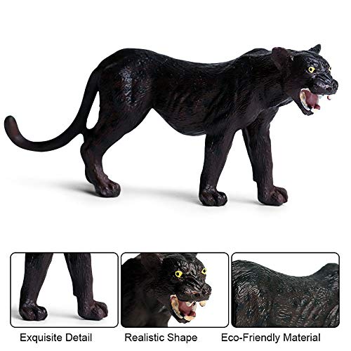 FLORMOON 6 Piezas de Figuras de Animales de la Familia Panther Realistic Juguete Pantera Animal Figure Early Educational Toys Science Project Christmas Birthday Gift for Kids