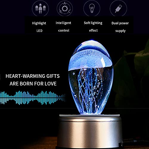 FLZXSQC Caja De Música Colorida Medusas, Caja De Música De La Lámpara De Música Bluetooth con La Pantalla LED, Un Regalo Personalizado para Amigas,Azul