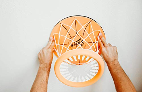 FOHYLOY Mini aro de baloncesto para dormitorio, mini aro de baloncesto para juegos de juguete para niños, juego de techo, tiro de baloncesto para niños, niñas y niños coordinación mano-ojo