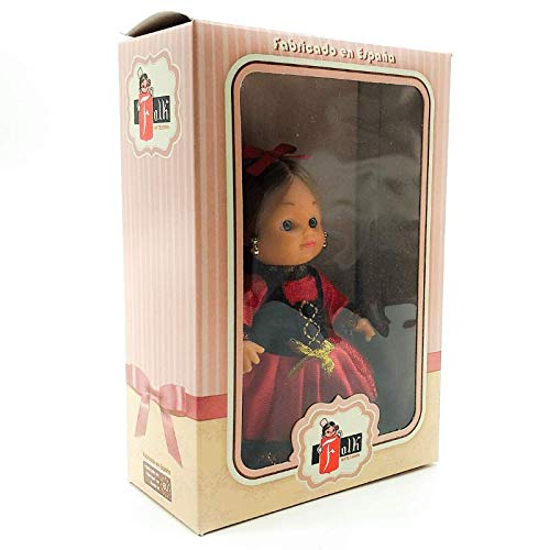 Folk Artesanía Muñeca Regional colección de 15 cm con Vestido típico Piconera Goyesca Madrid Cádiz España.