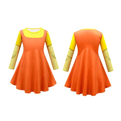 FRIKE Disfraz De Cosplay Vestidos para Niñas Máscara Traje De Manga Larga Vestidos De Muñeca Ropa De Halloween Accesorios Disfraces Vestidos(Size:160cm)