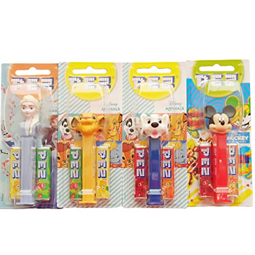 Friki Monkey PEZ Set de dispensadores Personajes Disney (4 disp. con 2 recargas de Caramelos PEZ de 8,5g c/u)