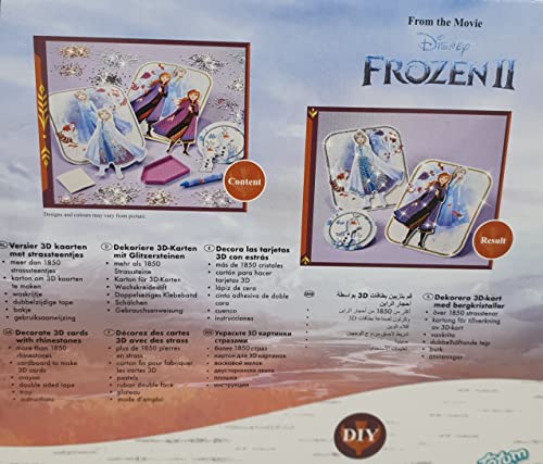 Frozen II 680722 - Juego de manualidades con diamantes (tarjetas 3D de Anna & ELSA y Olaf con hermosas piedras brillantes, regalo para niños, multicolor) , color/modelo surtido