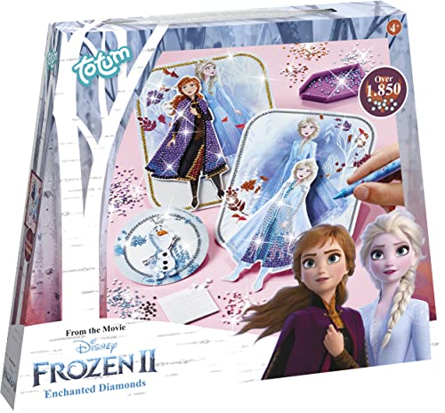 Frozen II 680722 - Juego de manualidades con diamantes (tarjetas 3D de Anna & ELSA y Olaf con hermosas piedras brillantes, regalo para niños, multicolor) , color/modelo surtido