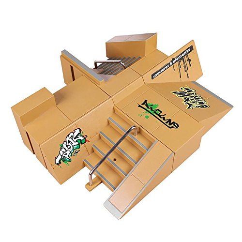 Fstoption 8pcs Mini dedo monopatín Rampa Parque Kit dedo Junta Sitio del patín de ruedas de Ultimate Sports Parts Juntas Finger