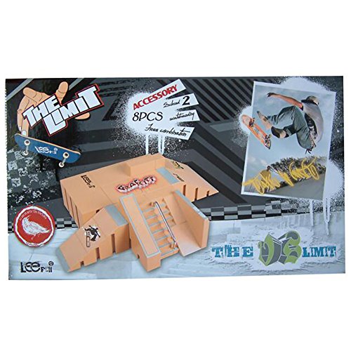 Fstoption 8pcs Mini dedo monopatín Rampa Parque Kit dedo Junta Sitio del patín de ruedas de Ultimate Sports Parts Juntas Finger