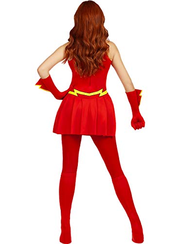 Funidelia | Disfraz de Flash Oficial para Mujer Talla XS ▶ Superhéroes, DC Comics, Justice League - Color: Rojo - Licencia: 100% Oficial - Divertidos Disfraces y complementos