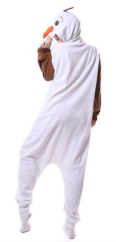 FunnyCos Pijama unisex de animales para adultos, disfraz de cosplay con capucha, para descansar, Olaf, S