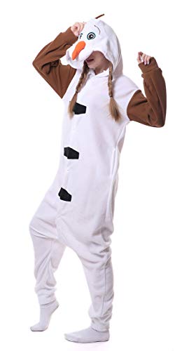 FunnyCos Pijama unisex de animales para adultos, disfraz de cosplay con capucha, para descansar, Olaf, S