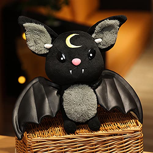 FUYERLI Juguete De Peluche De Murciélago Gótico Vampiro De Halloween Muñeco De Peluche Suave Murciélago De Peluche Patrón De Murciélago De Peluche De Juguete con Alas Grandes