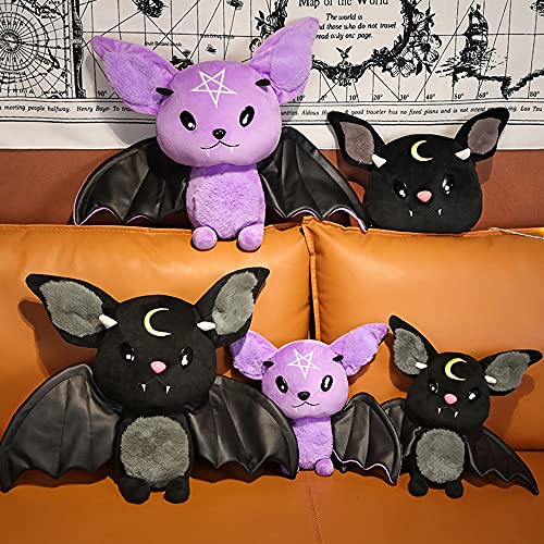 FUYERLI Juguete De Peluche De Murciélago Gótico Vampiro De Halloween Muñeco De Peluche Suave Murciélago De Peluche Patrón De Murciélago De Peluche De Juguete con Alas Grandes