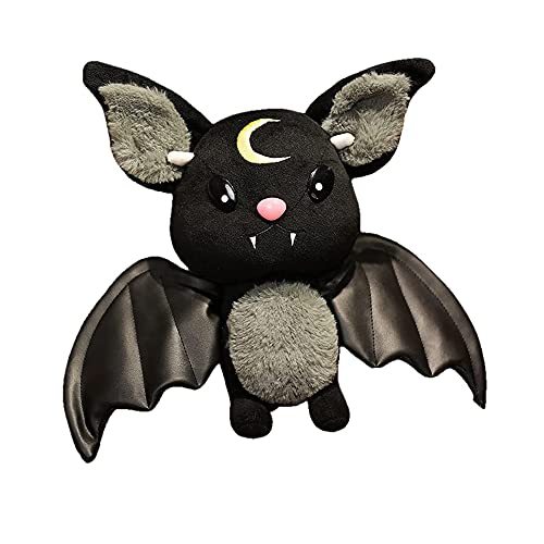 FUYERLI Juguete De Peluche De Murciélago Gótico Vampiro De Halloween Muñeco De Peluche Suave Murciélago De Peluche Patrón De Murciélago De Peluche De Juguete con Alas Grandes