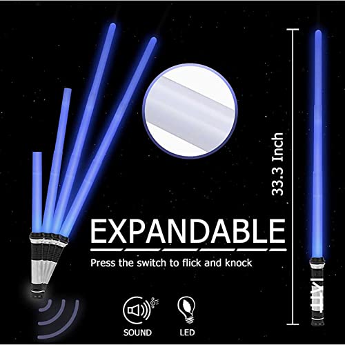 FYHCY TelescóPico Doble Sable 2 Piezas Descoloramiento Star Wars- Sable Scream ElectróNica con Efectos de Sonido Sables de Luz Juguete CumpleañOs Regalo Navidad Espada Ligera