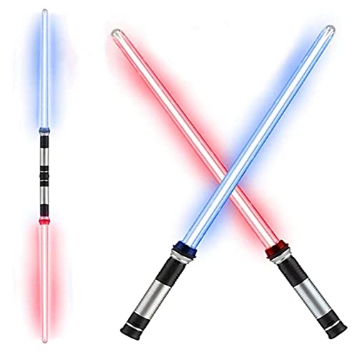 FYHCY TelescóPico Doble Sable 2 Piezas Descoloramiento Star Wars- Sable Scream ElectróNica con Efectos de Sonido Sables de Luz Juguete CumpleañOs Regalo Navidad Espada Ligera