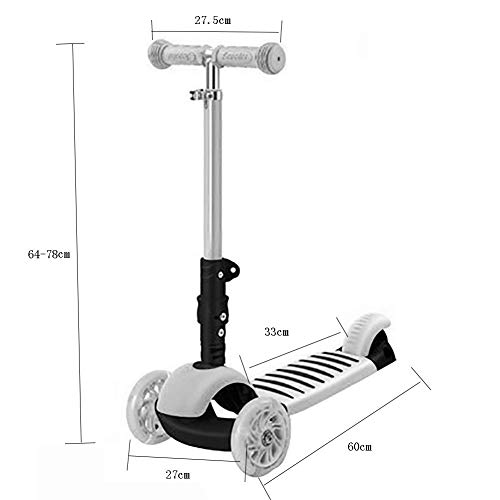 FYZS 3 Scooter de Rueda for los niños, Plegable Diseño Niño-Vespa con luz Intermitente Ruedas, Scooters for los niños, Mini Micro Scooters for niños 2-6 - Carga de 50 Kg (Color : Pink)