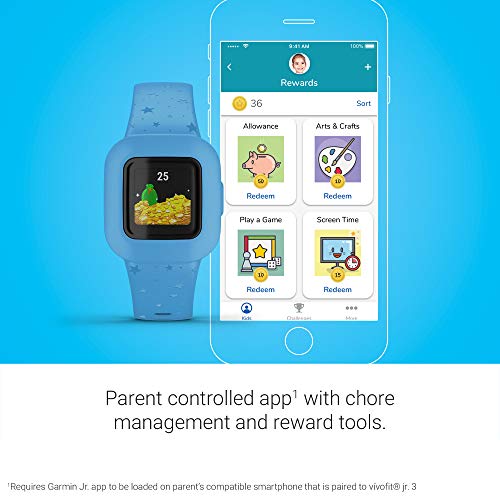 Garmin vivofit jr. 3 - Monitor de actividad para niños, Estrellas Azules