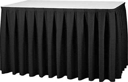 Gastro Uzal Skirting Excellent - Faldón para Mesa (520 x 73 cm, 170 x 80 cm, diámetro de 160 cm, con Cinta de Velcro en la Parte Trasera), Color Negro