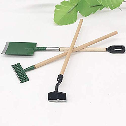 Gcroet Las Herramientas de jardinería en Miniatura casa de muñecas Set de Accesorios para terrarios Plantas Kit Dollhouse Jardín Accesorios Conjunto de 3