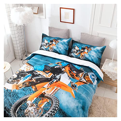 GDYJP 3D Off-Road Motorcycle Cross-Border Camiseta de Tres Piezas Comercio Exterior Comercial DE LA COLECCIÓN DE Textil DE LA Cubierta Tres Piezas Juego de Ropa de Cama de 3 Piezas