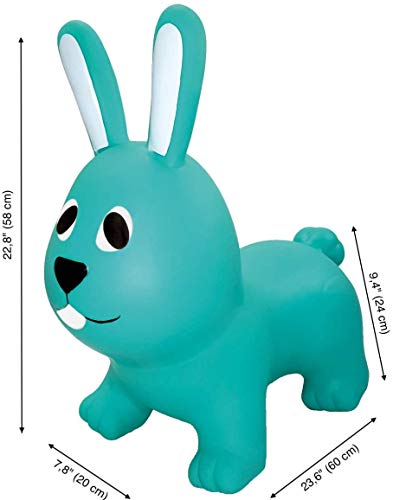 GERARDO'S Conejo inflable de la tolva de animales para niños a partir de 12 meses ,conejito de la tolva del espacio inflable para niños a partir de 12 meses, color verde marino