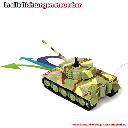 German Tiger I - Tanque teledirigido R/C mini, tanque, camión por cadena, tiro, sonido, luz, 1:72, simulación de disparo, iluminación, nuevo