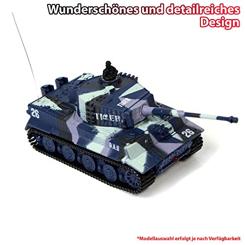 German Tiger I - Tanque teledirigido R/C mini, tanque, camión por cadena, tiro, sonido, luz, 1:72, simulación de disparo, iluminación, nuevo