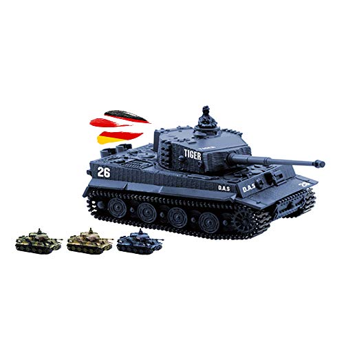 German Tiger I - Tanque teledirigido R/C mini, tanque, camión por cadena, tiro, sonido, luz, 1:72, simulación de disparo, iluminación, nuevo