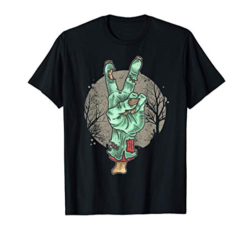 Gesto de la mano de la paz Zombie Halloween Camiseta