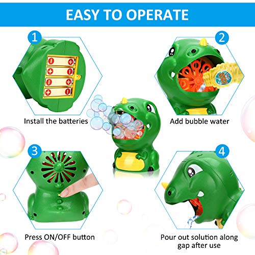 Gifort Maquina Burbujas para niños, soplador de Burbujas automático Cute Abejas Bubble Maker con solución de jabón para Juguetes Ideales para niños (más Verde)