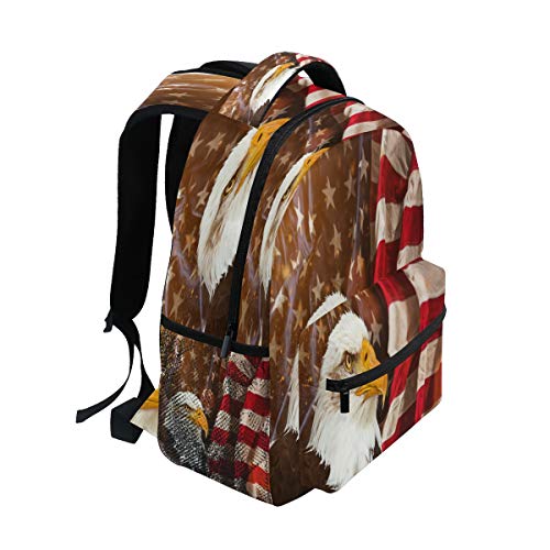 GIGIJY - Mochila con bandera americana con águila calva, para la escuela, para viajes, informal, para niños, niñas, niños, hombres y mujeres