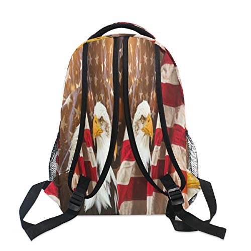 GIGIJY - Mochila con bandera americana con águila calva, para la escuela, para viajes, informal, para niños, niñas, niños, hombres y mujeres