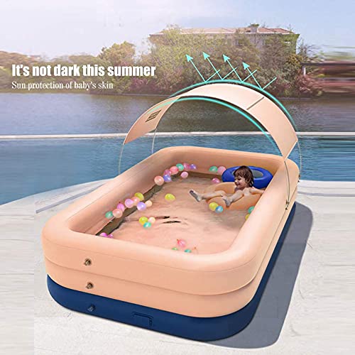 GJXJY Piscina Hinchable Familiar Rectangulares Piscina Inflable Infantil con Toldo,Inflado AutomáTico De Una Tecla,para NiñOs, Adultos, JardíN Y Al Aire Librel