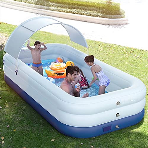 GJXJY Piscinas Desmontables Piscinas Hinchables con Bomba De Aire Grandes Rectangulares Piscina Inflable Infantil Balcon para NiñOs, Adultos, Familias, Parque Acuatico